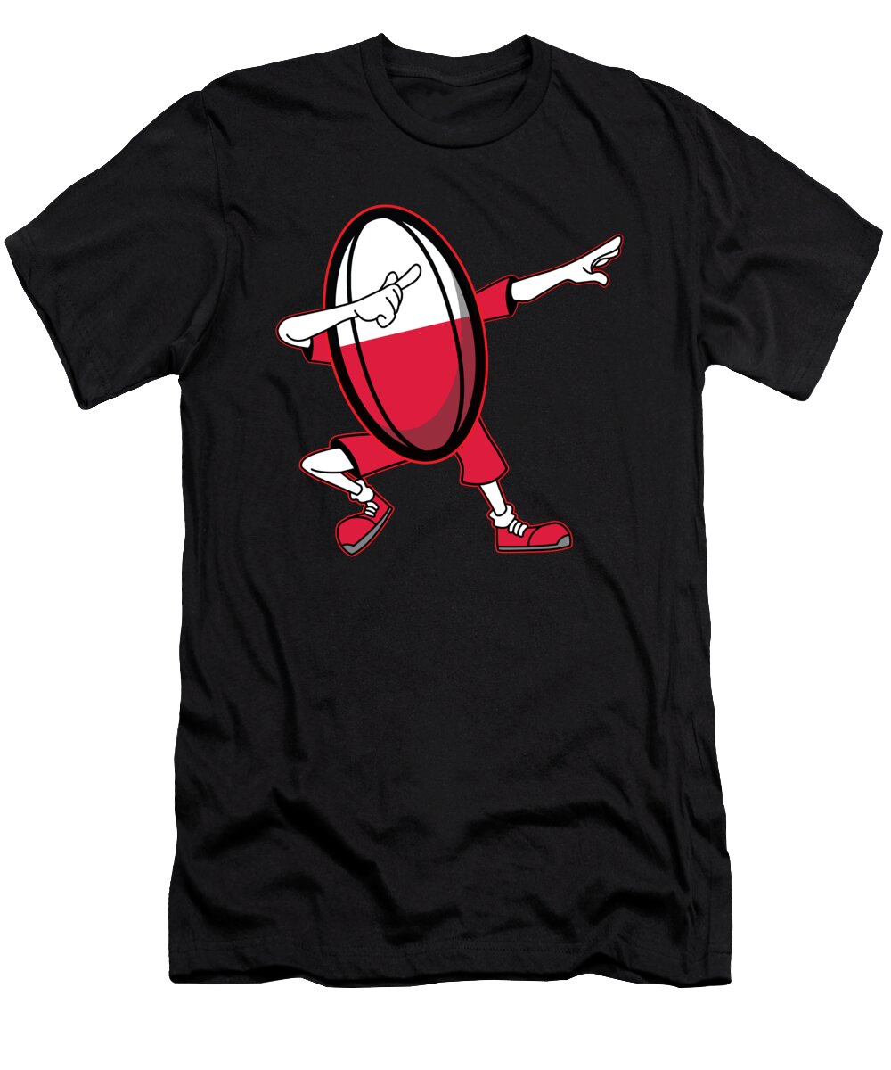 Dabbing Poland Rugby Ball 2019 Fans Kit for Polish Supporters Players Coaches and Rugger Football Lovers Martin Hicks T-Shirt