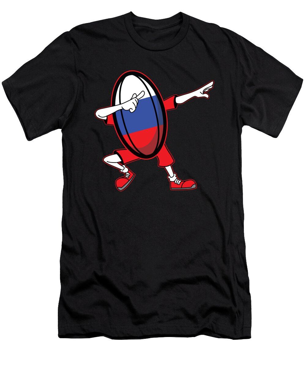 Dabbing Russia Rugby Ball 2019 Fans Kit for Russian Supporters Players Coaches and Rugger Football Lovers Martin Hicks T-Shirt