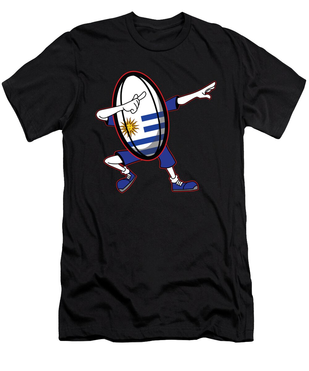 Dabbing Uruguay Rugby Ball 2019 Fans Kit for Uruguayan Supporters Players Coaches and Rugger Football Lovers Martin Hicks T-Shirt