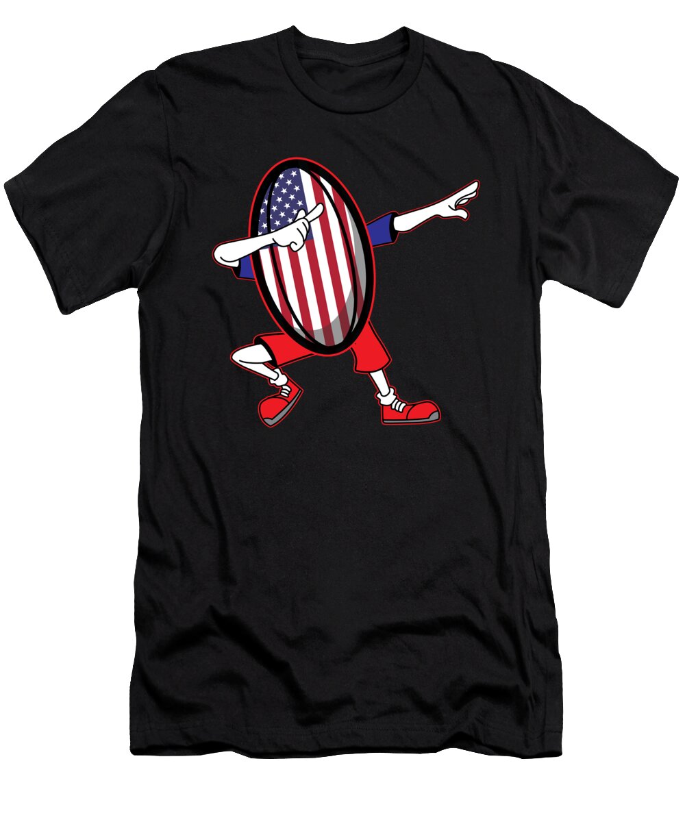 Dabbing USA Rugby Ball 2019 Fans Kit for American Supporters Players Coaches and Rugger Football Lovers Martin Hicks T-Shirt