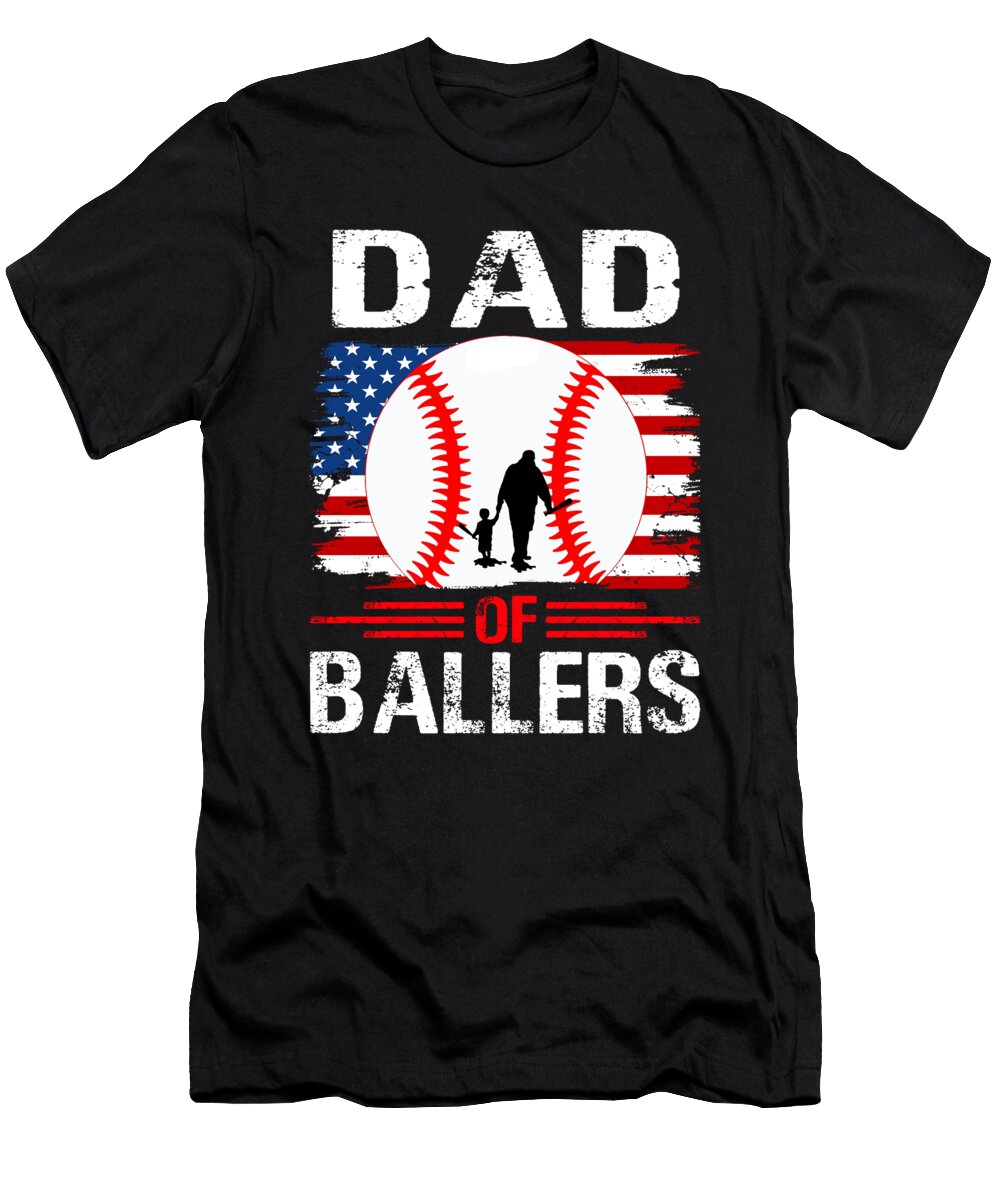 Dad of Ballers Baseball Dhbubble T-Shirt