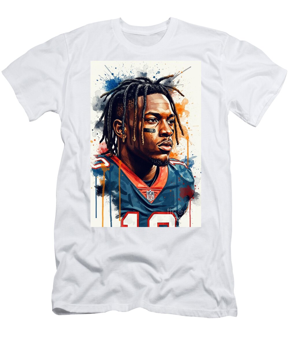 Deandre Hopkins Watercolor Portrait Carlos V T-Shirt