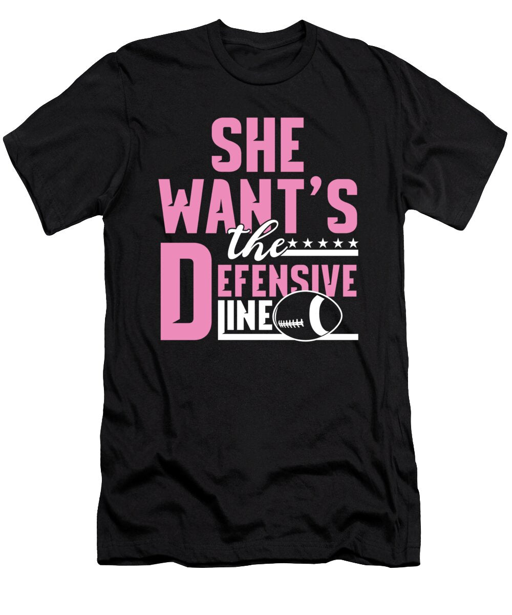 Defensive Line Rugby Ball American Football Gift Thomas Larch T-Shirt