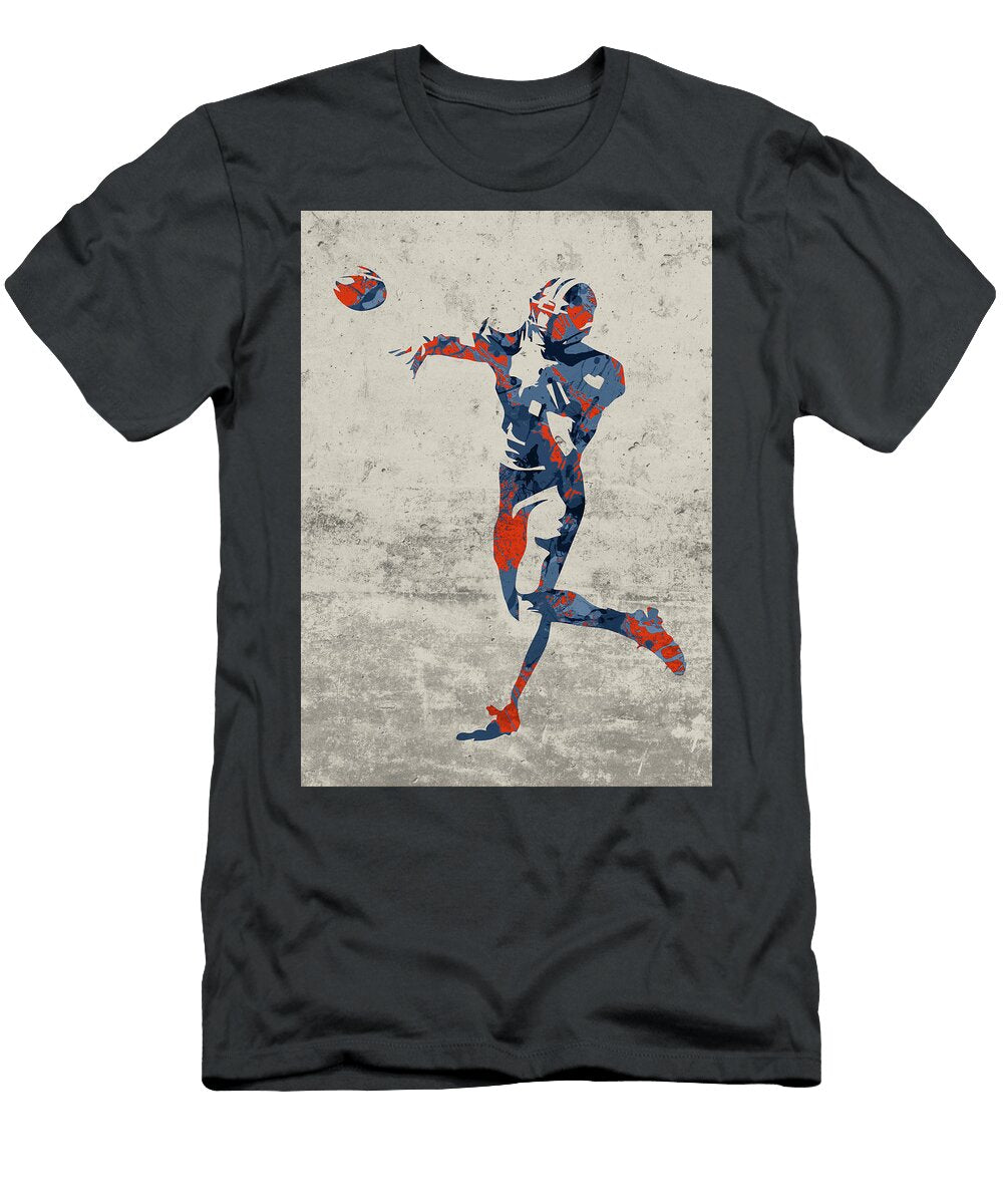 Denver Broncos Quarterback Football Player Paint Splatters Abstract Portrait Design Turnpike T-Shirt