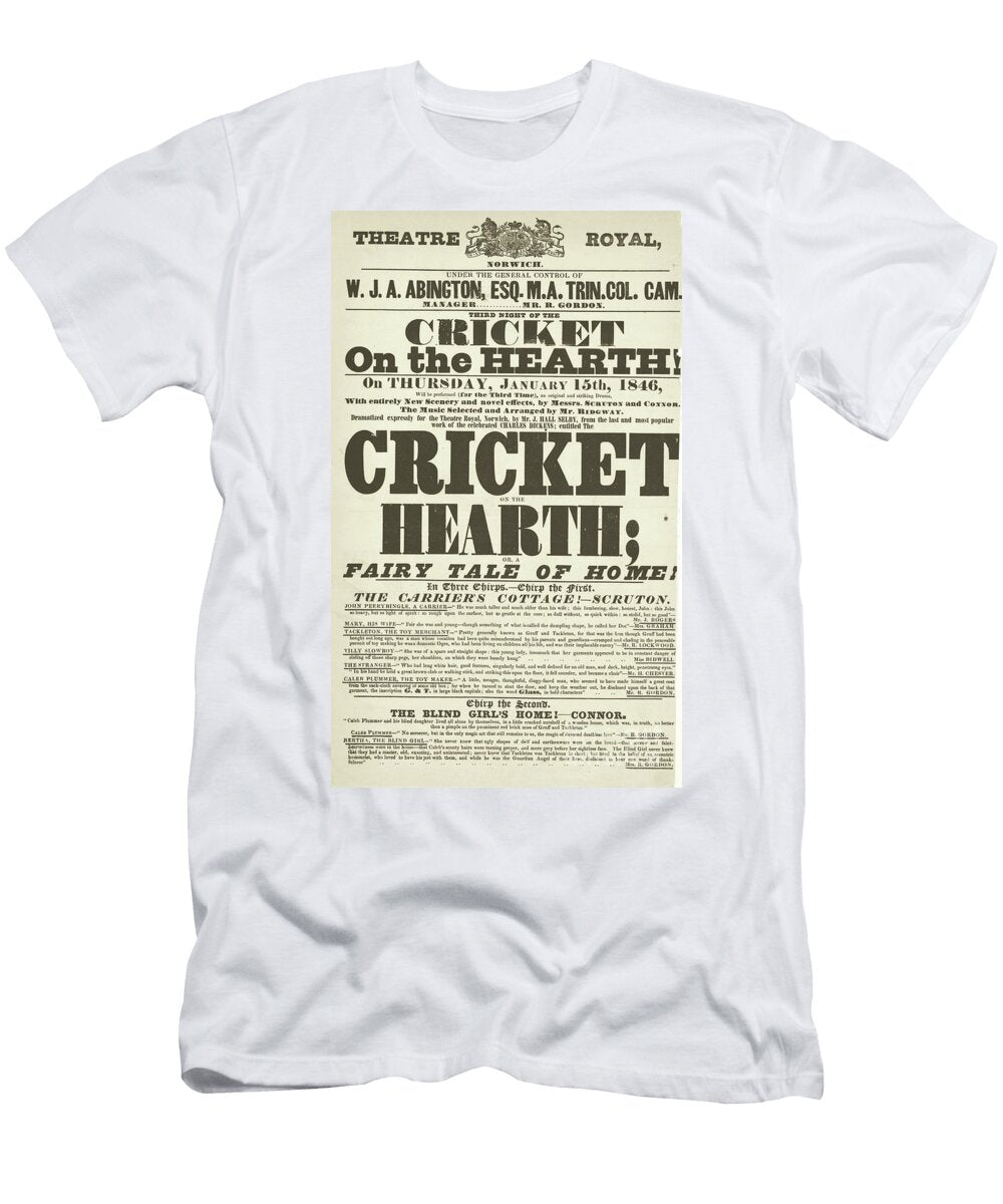 Dickens Playbill the Cricket on the Hearth At Theatre Royal Derby January 15th 1846 English School T-Shirt