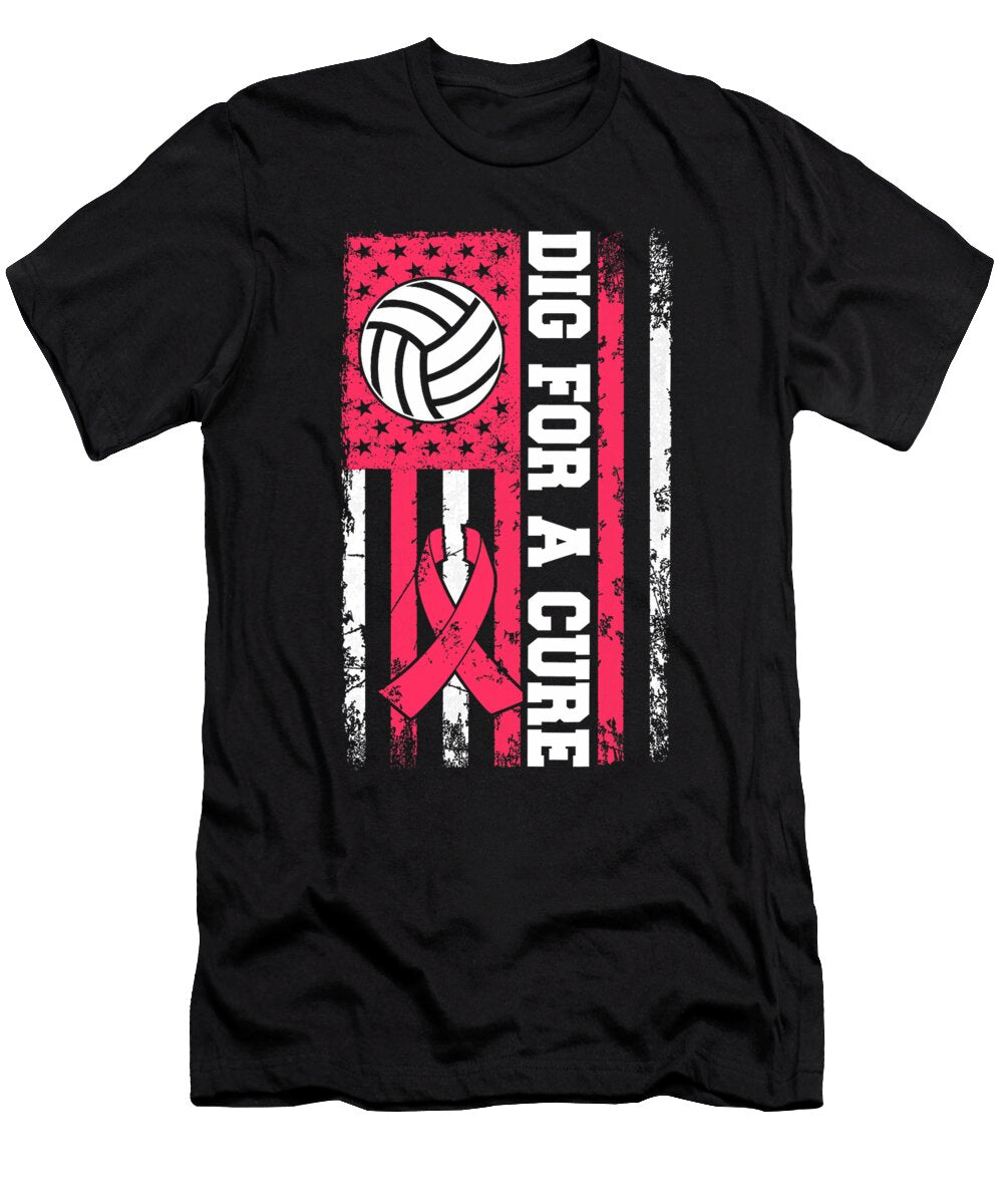 Dig for a Cure Breast Cancer Volleyball Pink Natalie Lidford T-Shirt