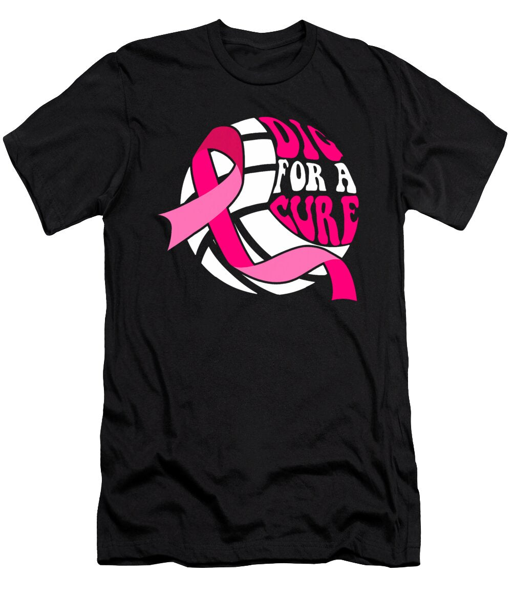 Dig for a Cure Pink Volleyball Breast Cancer Natalie Lidford T-Shirt