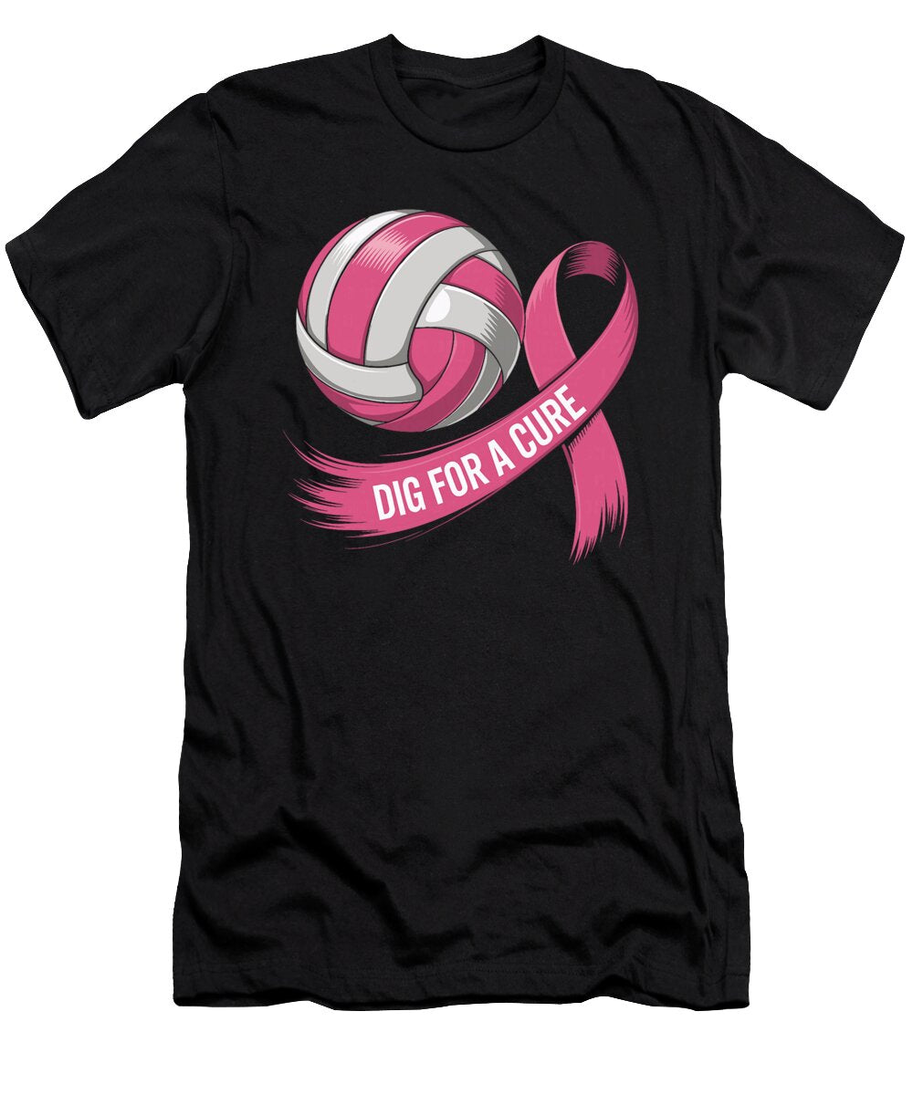 Dig for a Cure Volleyball Pink Breast Cancer Maisie Jackson T-Shirt