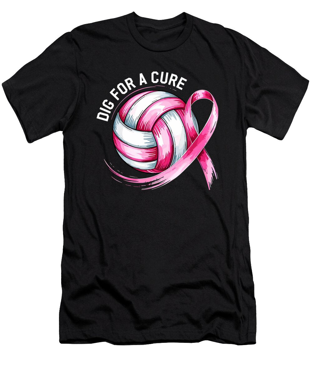 Dig for a Cure Volleyball Pink Breast Cancer Natalie Lidford T-Shirt