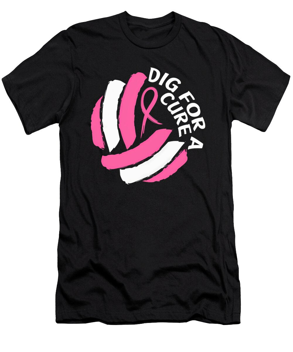 Dig for Cure Pink Ribbon Volleyball Breast Natalie Lidford T-Shirt