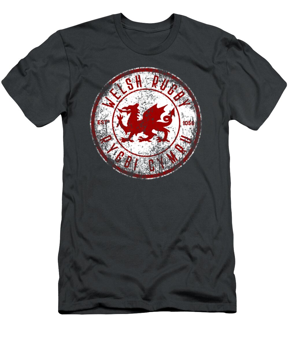 Distressed Welsh Rugby Top Wales Rugby Football Gift Olivej Kiara T-Shirt
