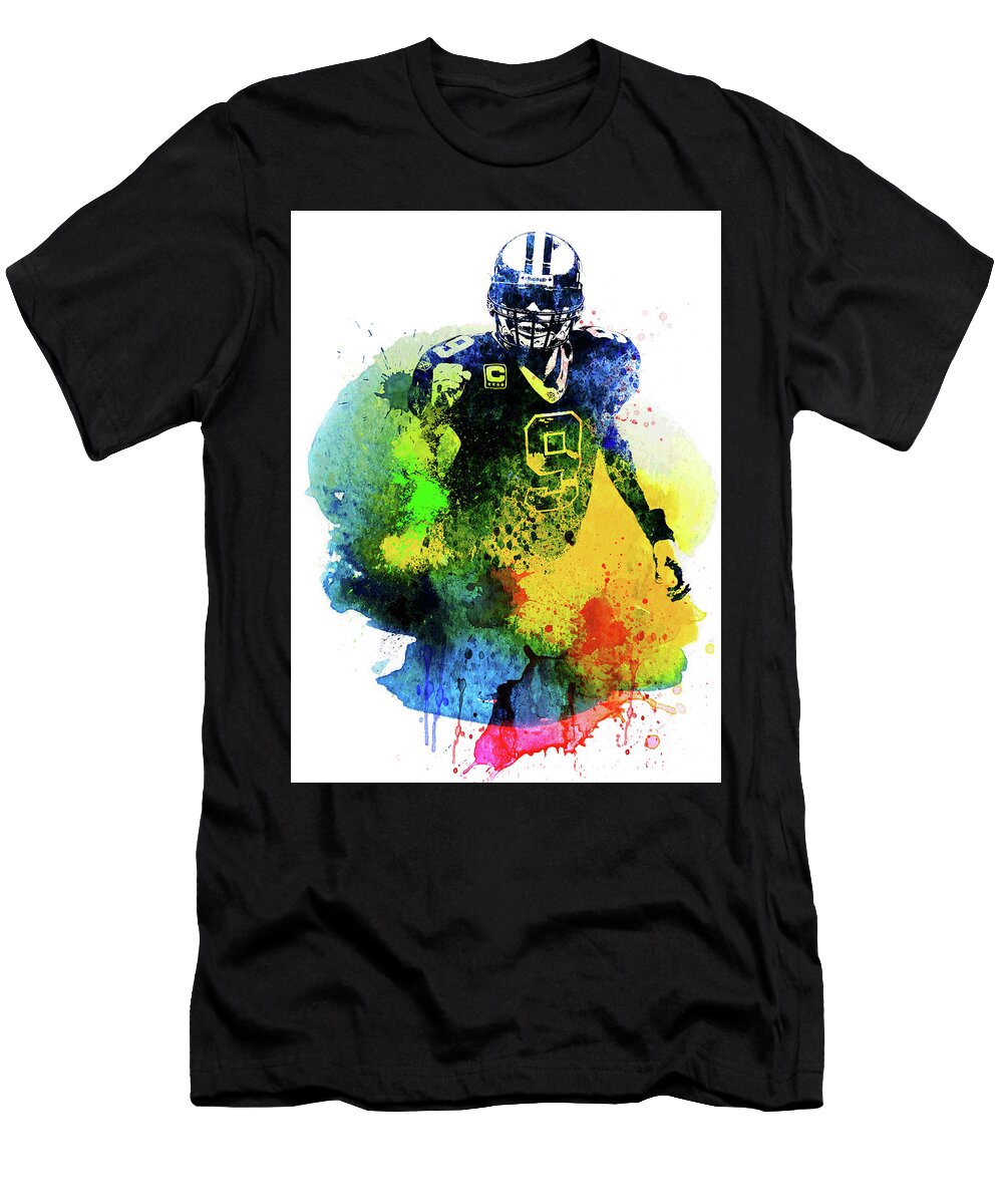 Drew Brees Watercolor I Naxart Studio T-Shirt