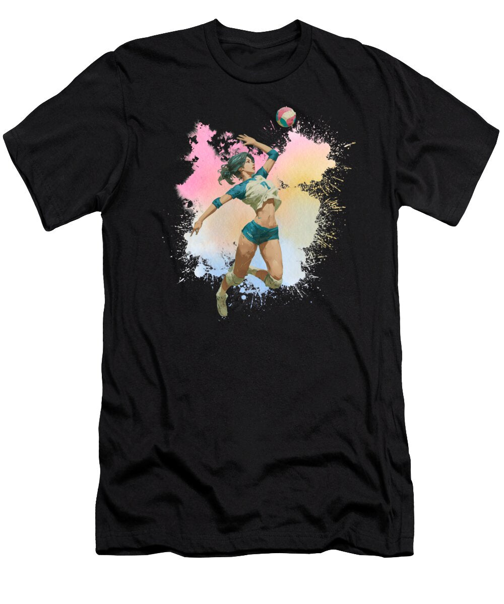Dynamic Volleyball Opposite Hitter in Action Dream Stuff T-Shirt