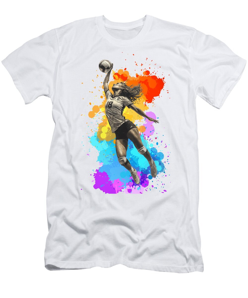 Dynamic Volleyball Spike Explosion Dream Stuff T-Shirt