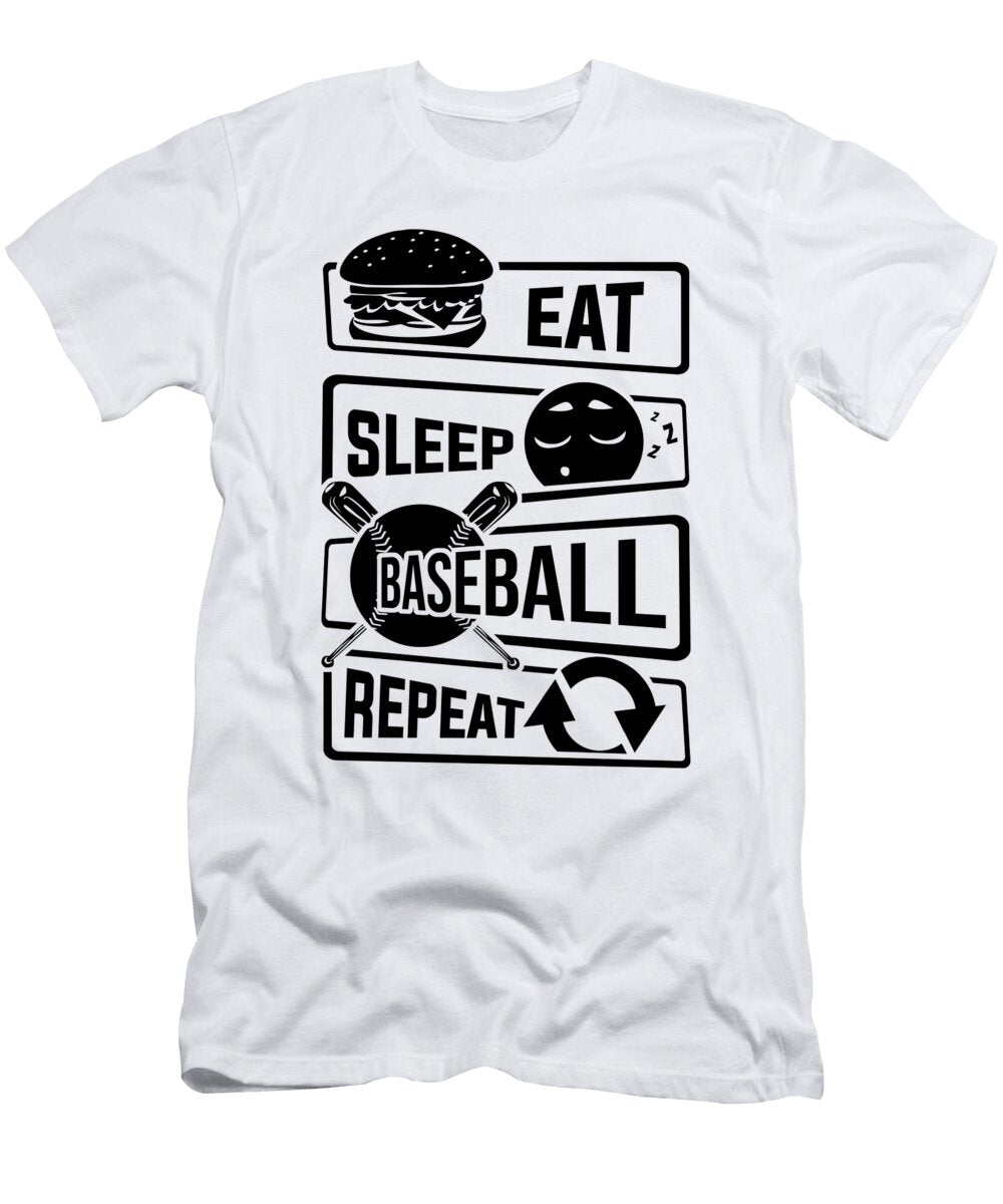 Eat Sleep Baseball Repeat Home Run Strike Batter Mister T-Shirt