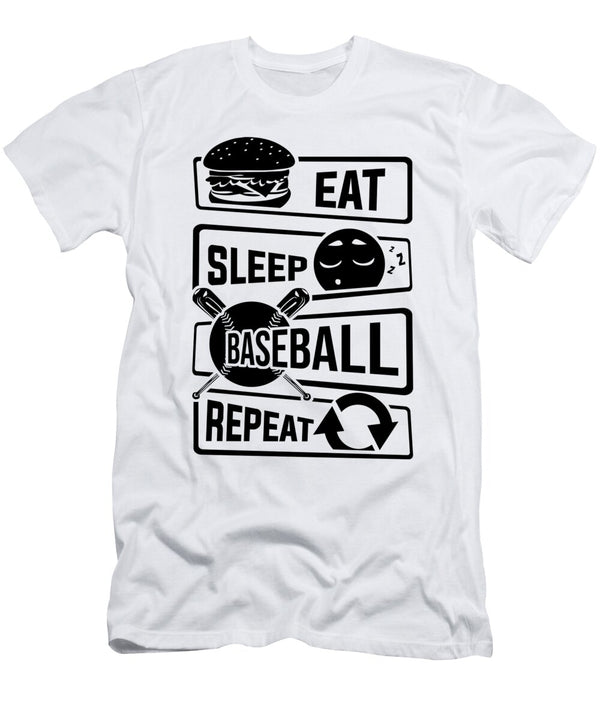Eat Sleep Baseball Repeat Home Run Strike Batter Mister T-Shirt