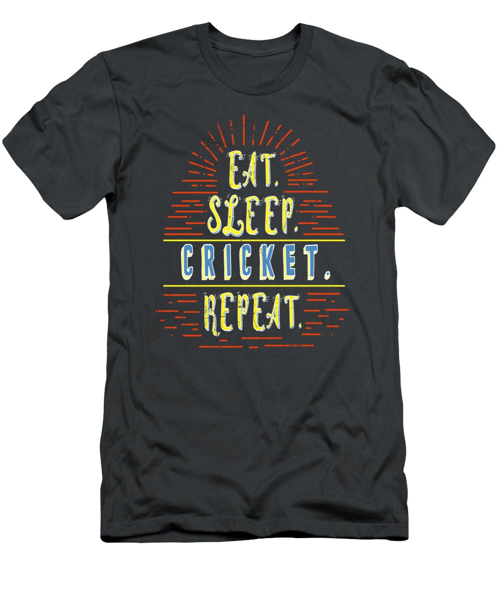 Eat Sleep Cricket Repeat Cricket for Men Women Kids Coach Bowler Batsman Crazy Squirrel T-Shirt