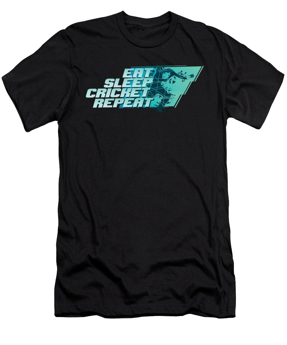Eat Sleep Cricket Repeat Players Equipment Field Game Cricketbat Ball Gift Thomas Larch T-Shirt