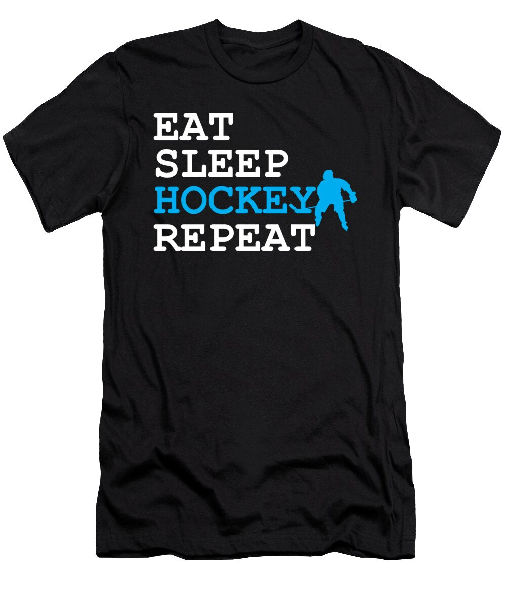 Eat Sleep Hockey Repeat Game Goalie Net Field Stick Shinny Gift Thomas Larch T-Shirt