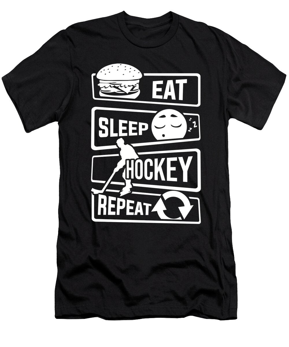 Eat Sleep Hockey Repeat Ice Sport Puck Winter Mister T-Shirt