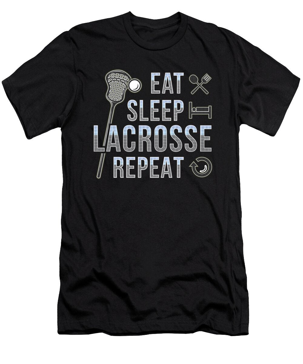 Eat Sleep Lacrosse Repeat Sports Team Game Gift Design Alessandra Roth T-Shirt