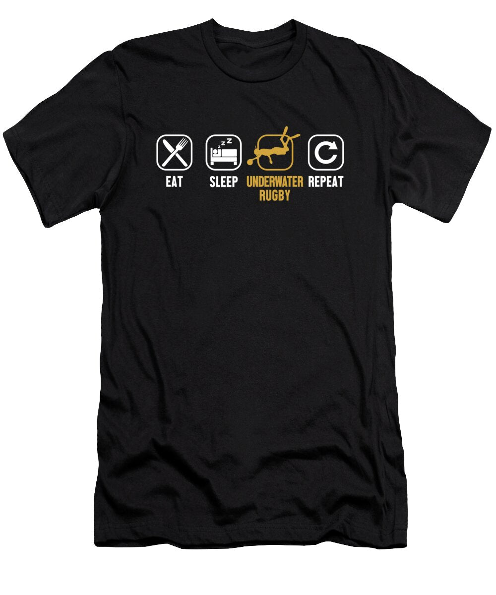 Eat Sleep Underwater Rugby Repeat Uw Rugby Underwater Rugby Marco Rothe T-Shirt