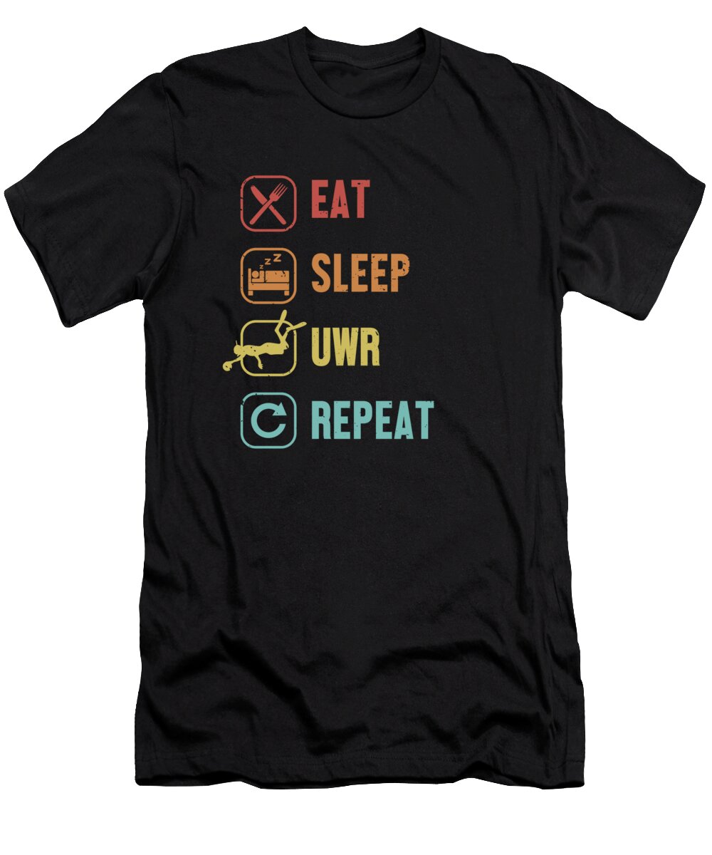Eat Sleep Uwr Repeat Scuba Diver Uw Rugby Underwater Rugby Marco Rothe T-Shirt