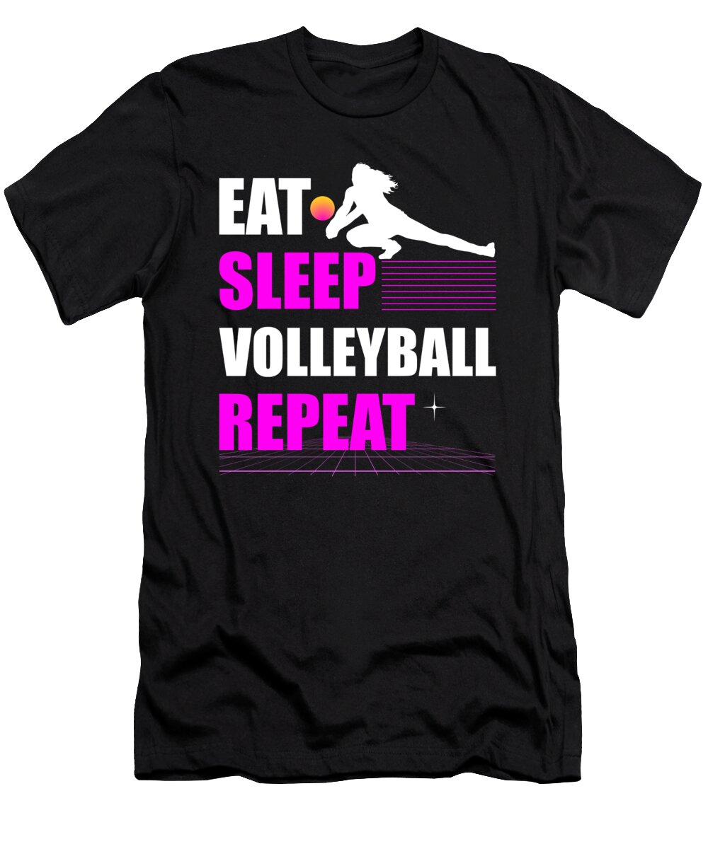 Eat Sleep Volleyball Repeat 80s Retro Me T-Shirt