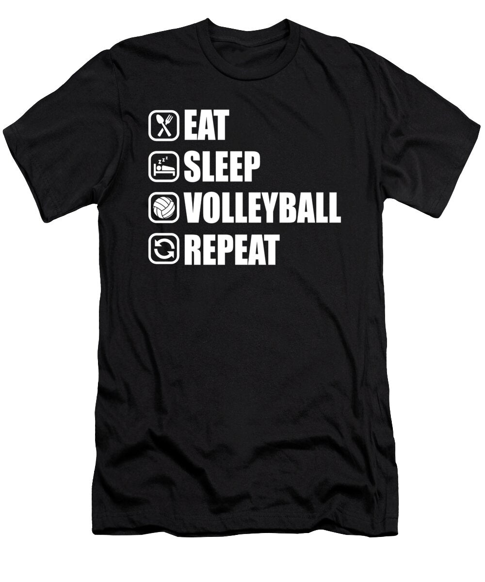Eat Sleep Volleyball Repeat Sports Gift Bi Nutz T-Shirt