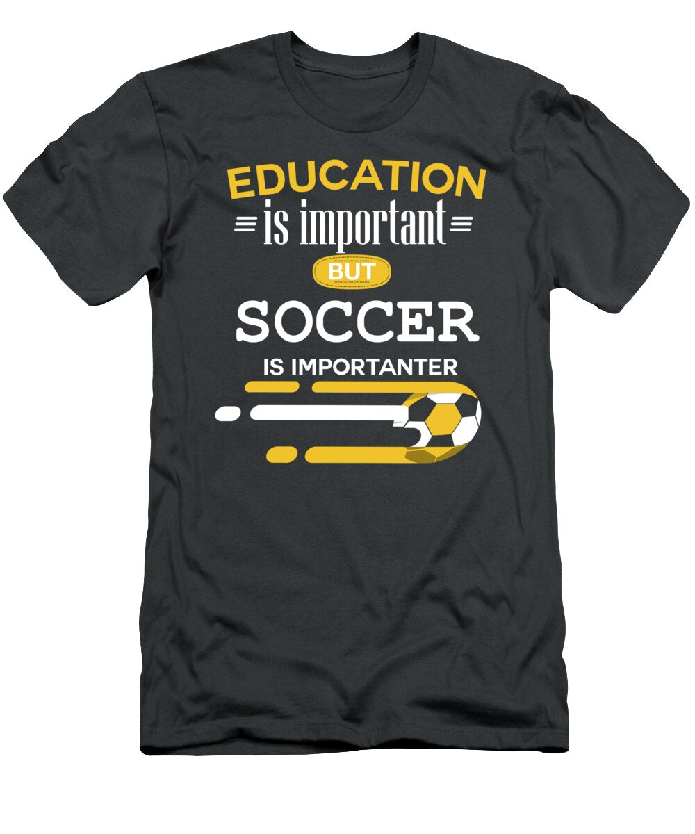 Education Is Important But Soccer Is Importanter Soccer for Men Women Kids Coach League Player Crazy Squirrel T-Shirt