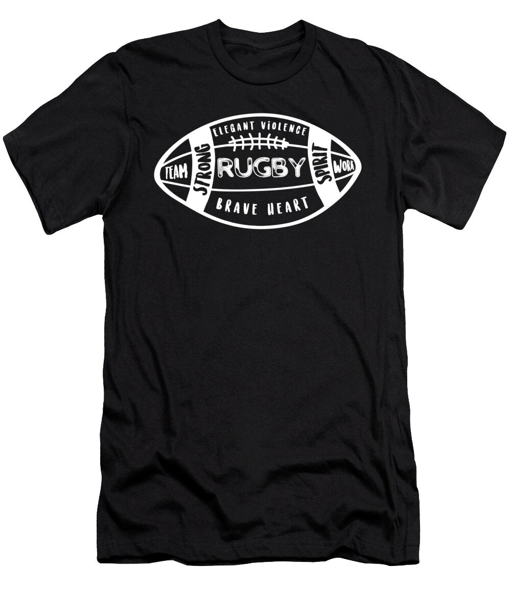 Elegant Violence Rugby Ball American Football Player Gift Thomas Larch T-Shirt