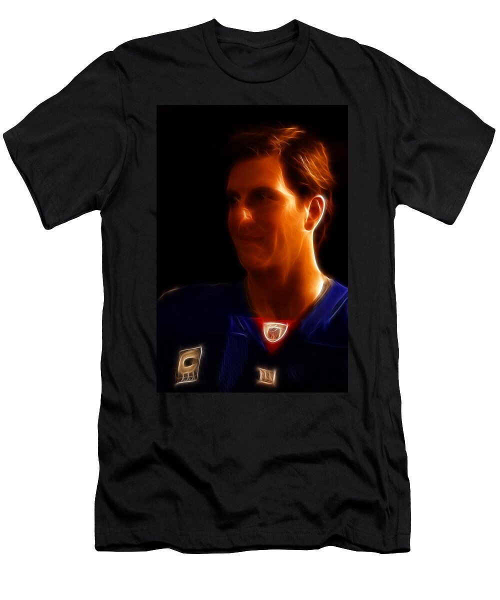 Eli Manning New York Giants Quarterback Super Bowl Champion Lee Dos Santos T-Shirt