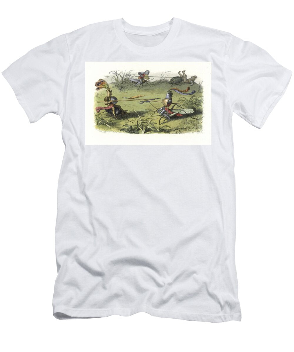Elves in Suits of Armour Mounted on Crickets and Beetles Staging a Fairy Tournament Unknown T-Shirt