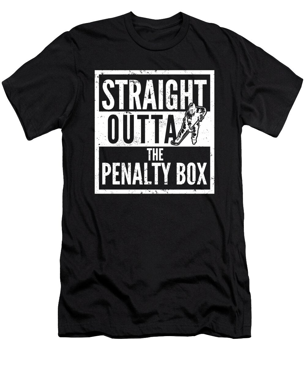 Enforcer Ice Hockey Player Straight Outta the Penalty Box Maximus Designs T-Shirt