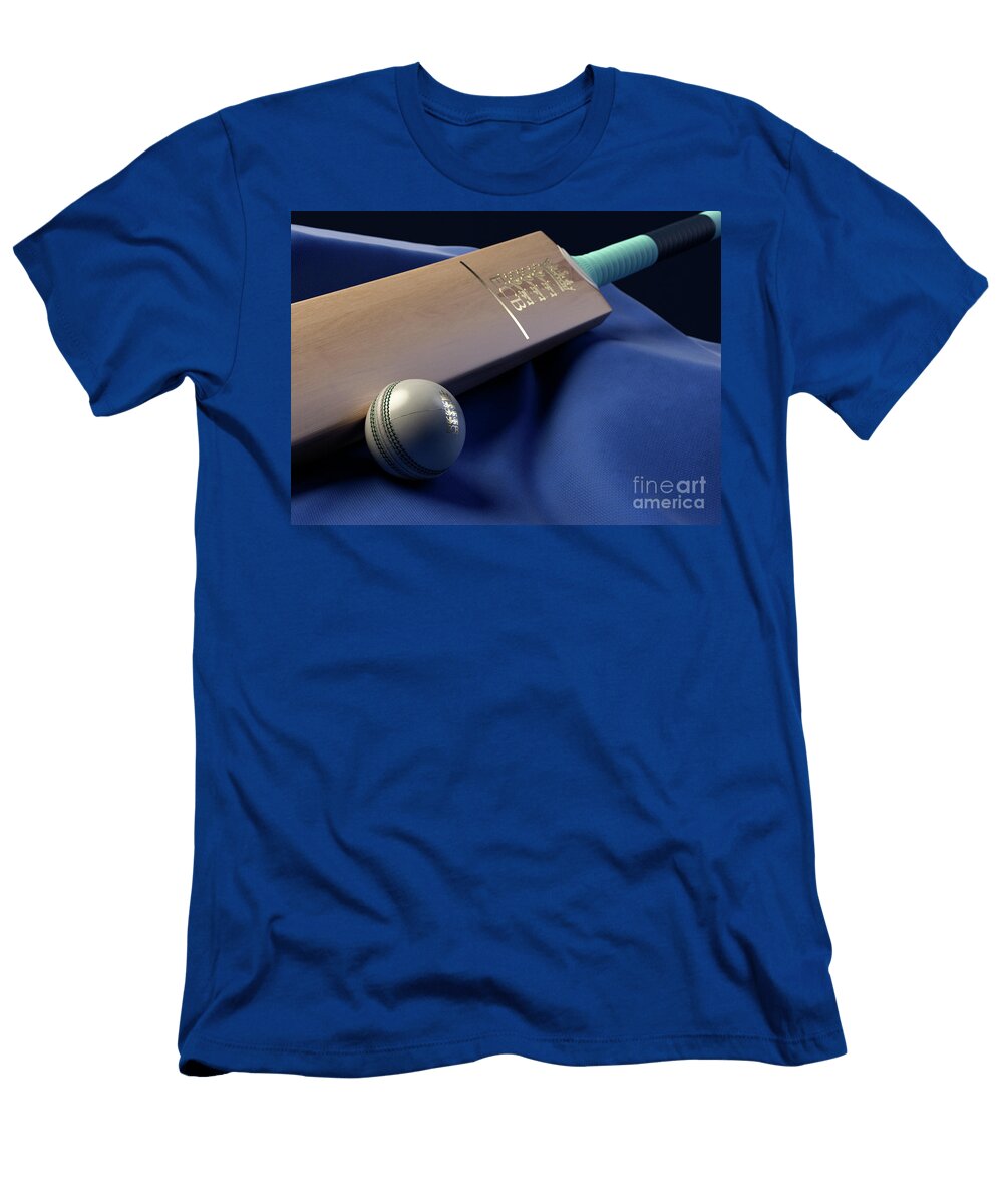 England Cricket Ball Bat and Fabric Allan Swart T-Shirt