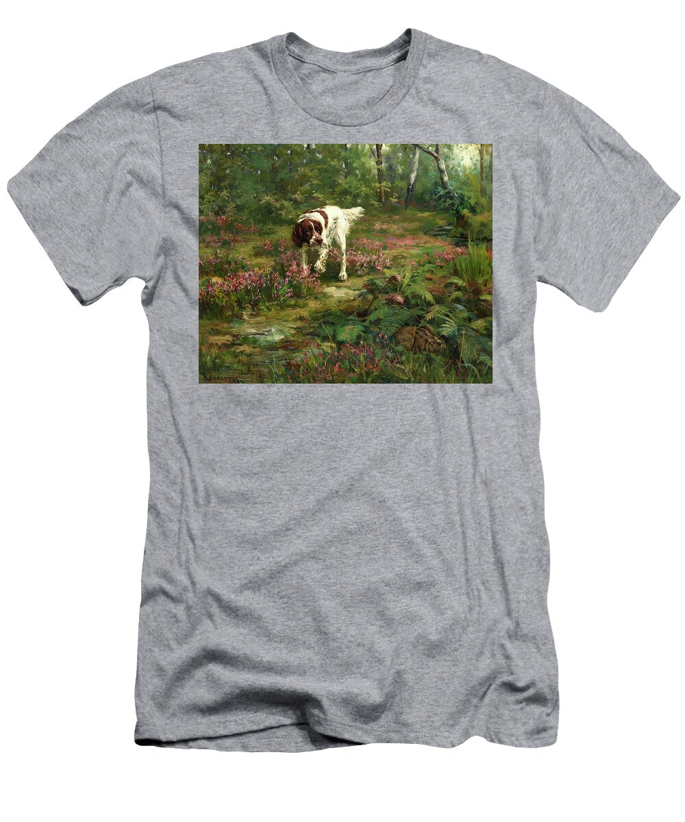 English Setter and a Hare Percival Leonard Rosseau T-Shirt
