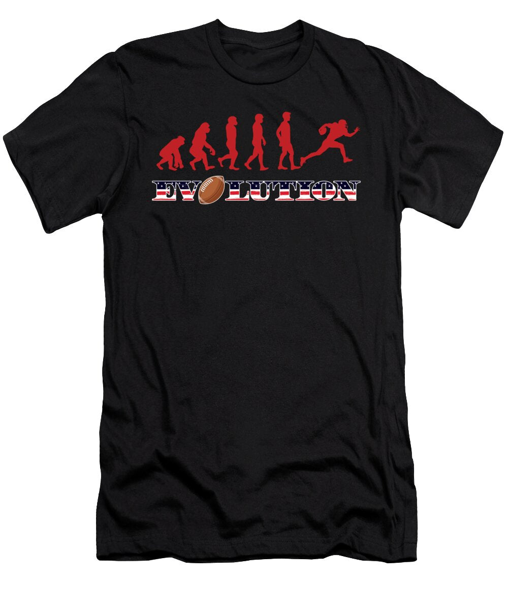Evolution of Rugby Player American Football USA Gift Thomas Larch T-Shirt