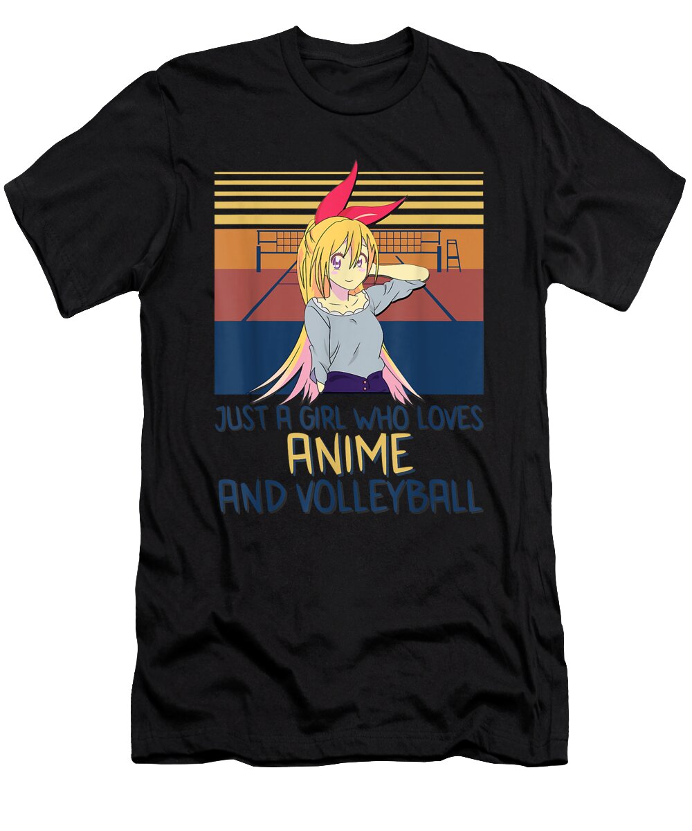 Experience Just a Girl Who Loves Anime and Volleyball Kawaii Manga Cute Gifts Ezone Prints T-Shirt