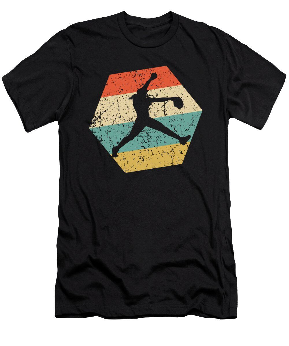 Fast Pitch Softball Retro Distressed Hexagon Pitcher Kevin Garbes T-Shirt
