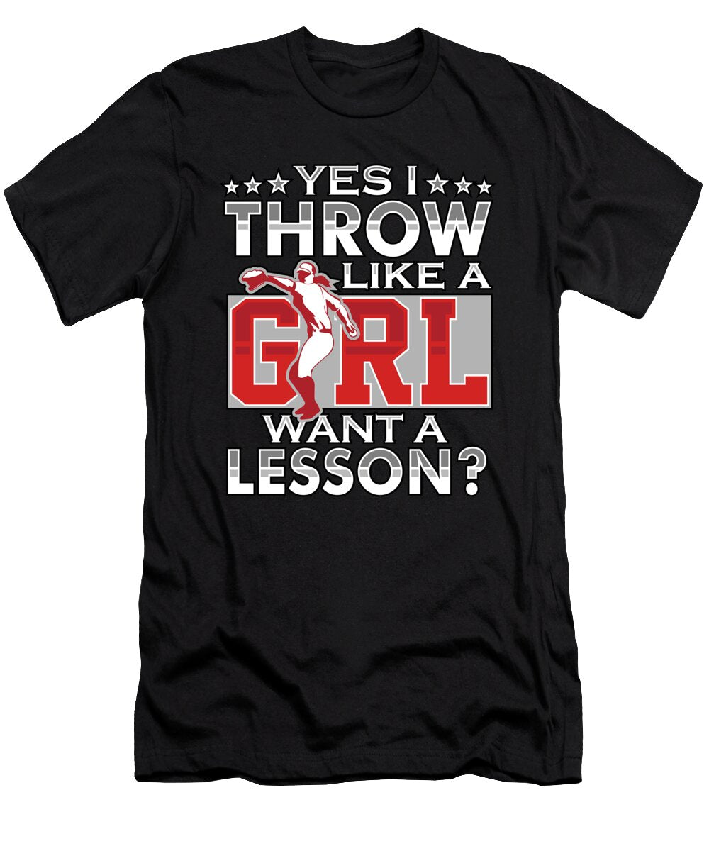 Female Baseball Womens Baseball Bat Glove Gift Muc Designs T-Shirt