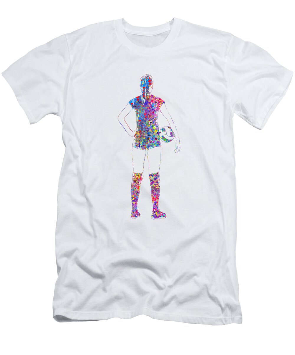Female Volleyball Player Art Galaxy T-Shirt