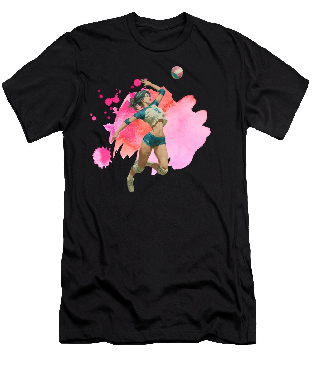 Female Volleyball Spiker Powerful Right Side Attack Dream Stuff T-Shirt