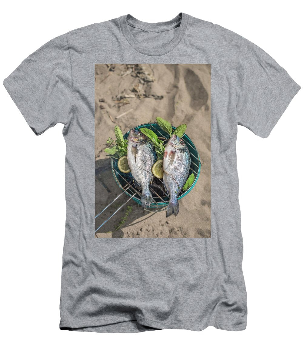 Fish Barbecued on a Beach with Herbs and Lemon Magdalena Hendey T-Shirt
