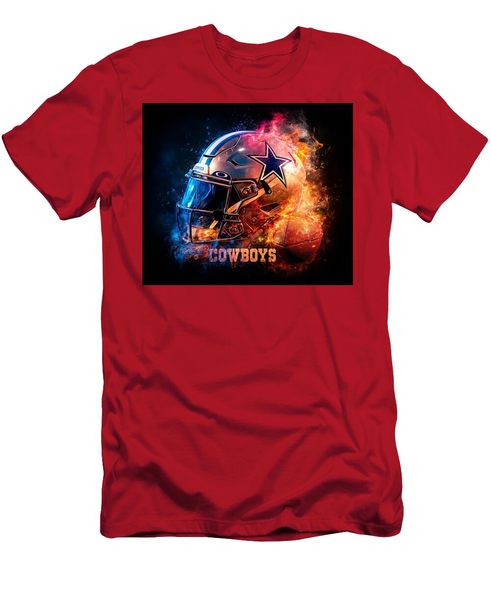 Flaming Cowboys Helmet Kevin Walker and Pixel Reverie T-Shirt