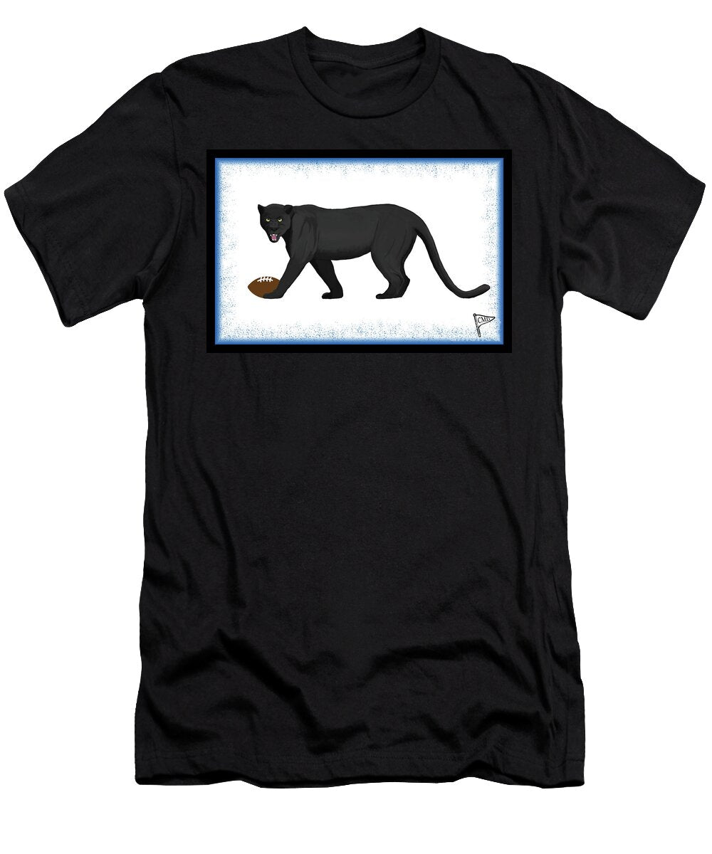 Football Black Panther Blue College Mascot Designs T-Shirt