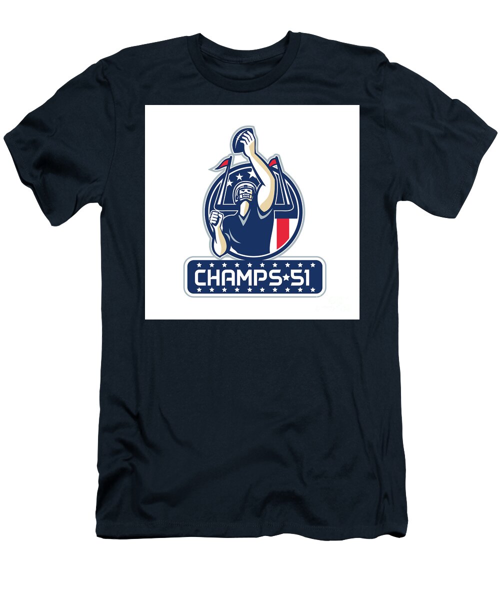Football Champs 51 New England Retro Aloysius Patrimonio T-Shirt