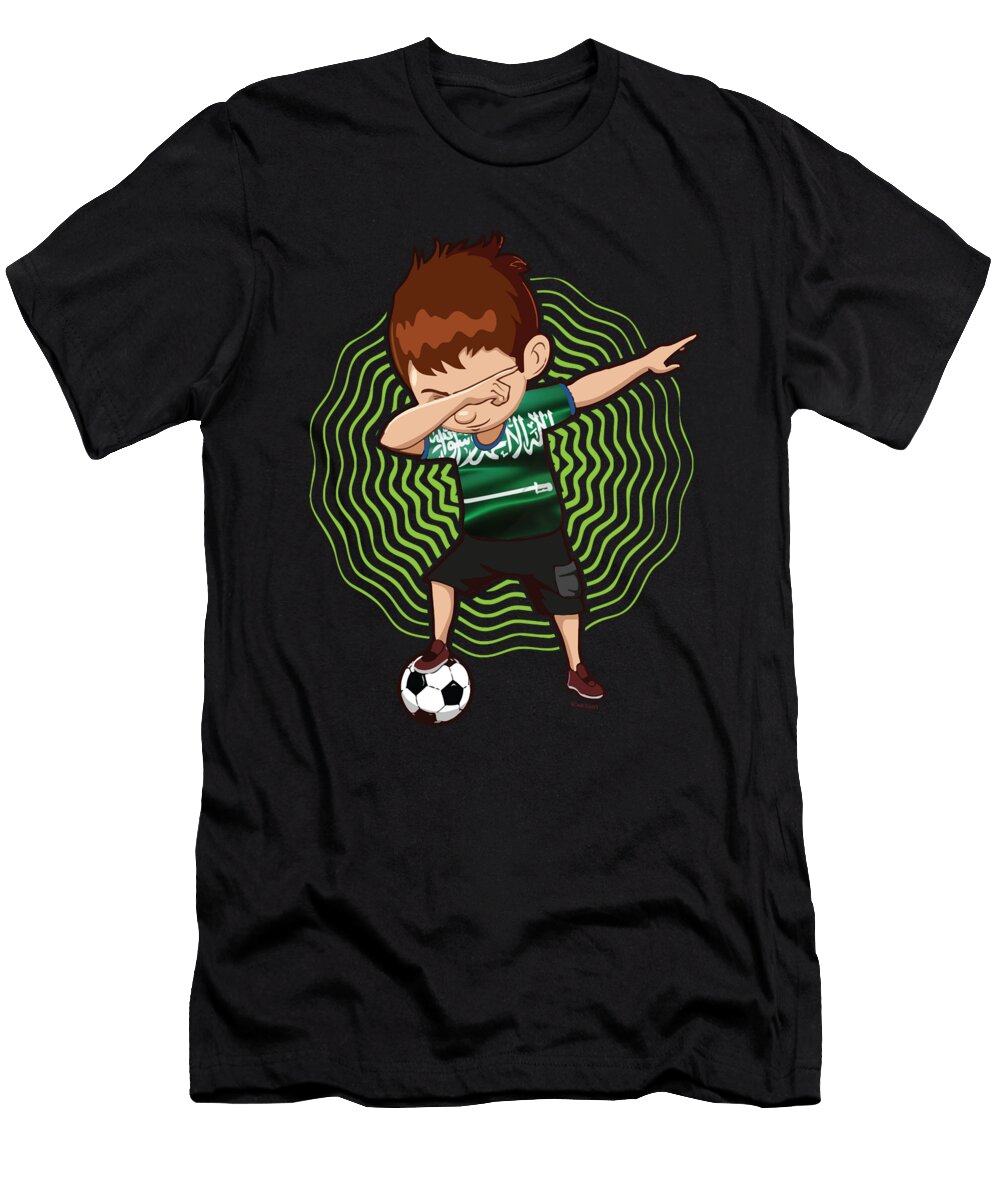 Football Dab Arabia Saudiarabia Saudis Footballer Dabbing Rugby Goal Soccer Gift Thomas Larch T-Shirt