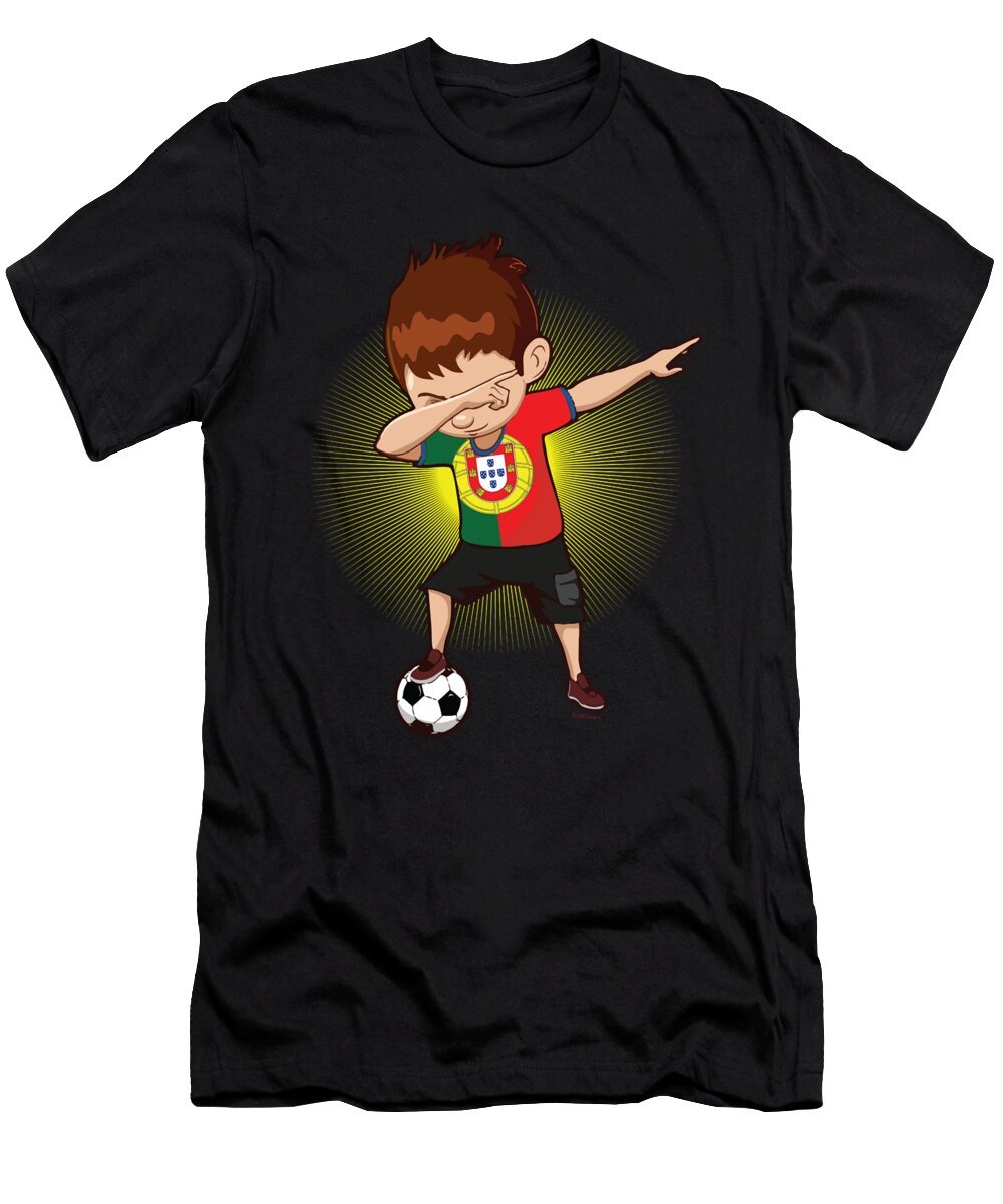 Football Dab Portugal Portuguese Footballer Dabbing Rugby Goal Soccer Gift Thomas Larch T-Shirt
