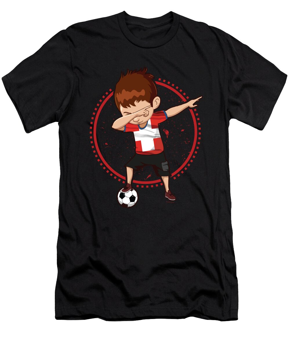 Football Dab Switzerland Swiss Footballer Dabbing Rugby Goal Soccer Gift Thomas Larch T-Shirt