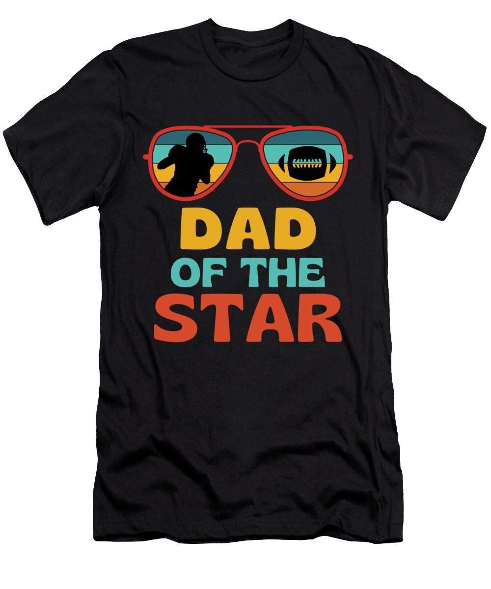 Football Dad Retro American Football Fathers Day Faiz Nawaz T-Shirt